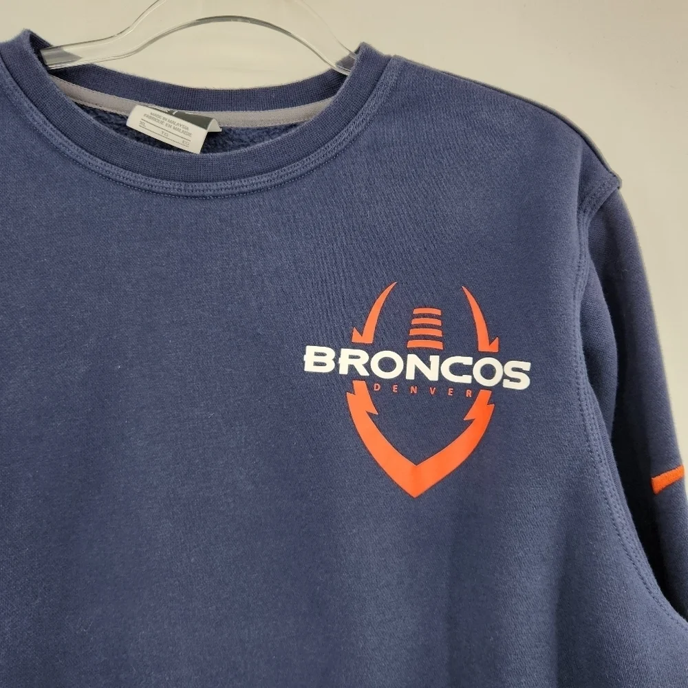 NFL Team Apparel Nike Denver Broncos Crew Sweatshirt Size XL Navy Blue